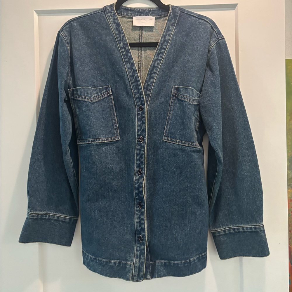 Modern Citizen Emmett Structured-Sleeve Denim Jacket - Picture 4 of 6